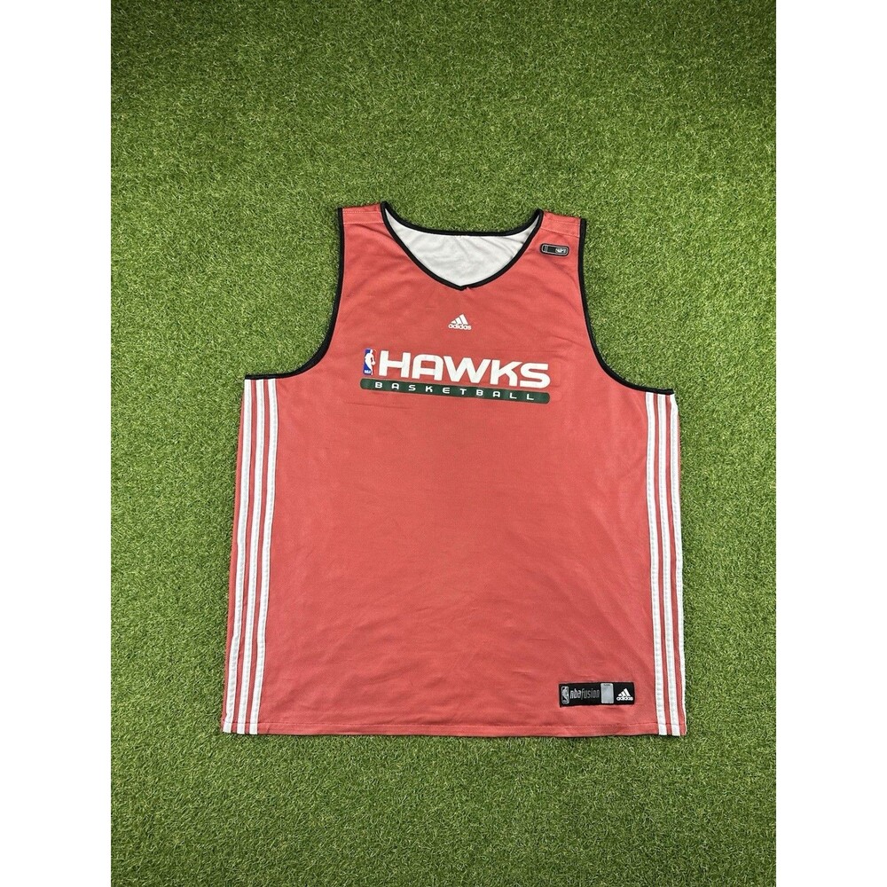 Atlanta Hawks Jersey Adult Red & White Adidas NBA Fusion Basketball Y2K VTG